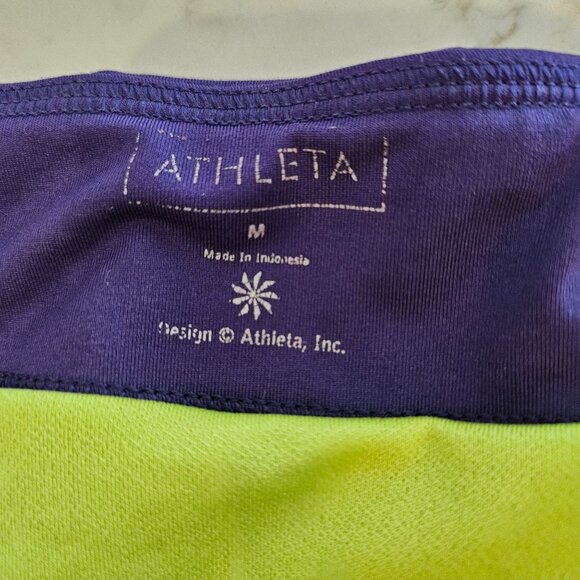 Athleta Laser Cutout Hem Purple 3 inch Shorts With Lining, Size Medium - Picture 3 of 10